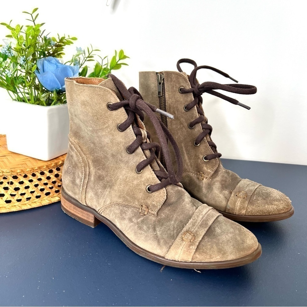 Born Women's Dunay Brown Distressed Suede High Top Lace Up Boot Size 6 Women’s - Picture 4 of 17